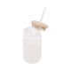 550ml Frosted Glass with Bamboo Lid