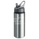 Aluminium 600ml Sport Bottle with Straw & Handle Lid Silver