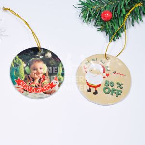 Polymer Ornament Round (Dia. 7cm) with gold string