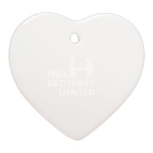 Ceramic Ornament Heart 3'' with gold string