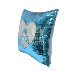 Sequin Cushion Cover Blue 40cm